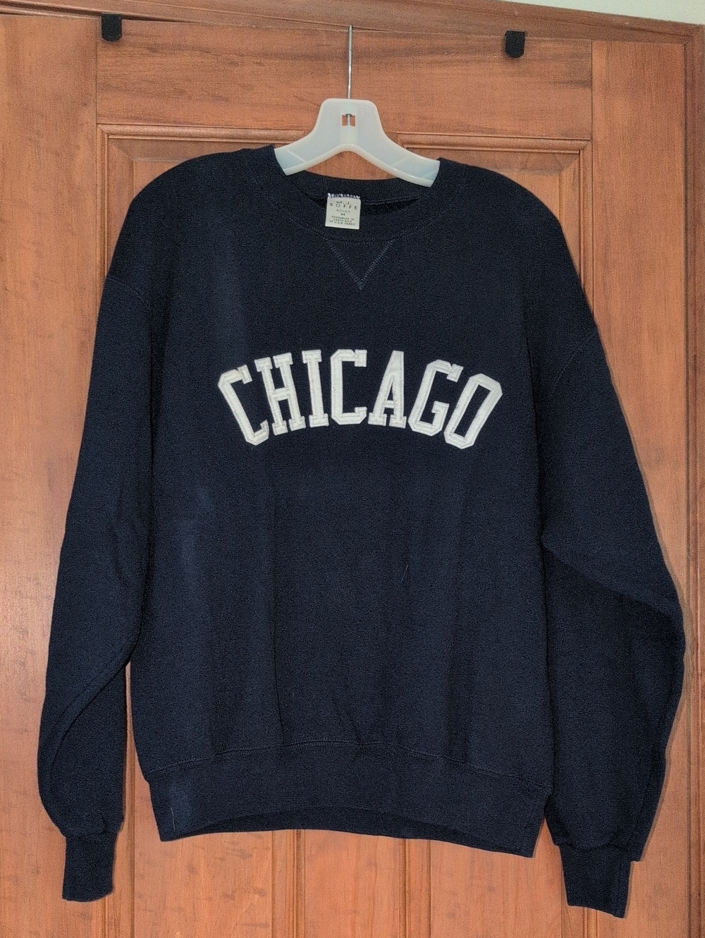 Soffe Navy Crewneck Sweatshirt with Chicago Lettering